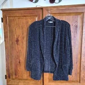 Maurices Black Silver Metallic Top Jacket XL